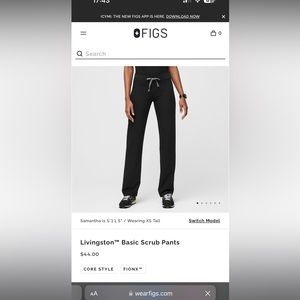 Figs black Livingston basic scrub pants women’s small